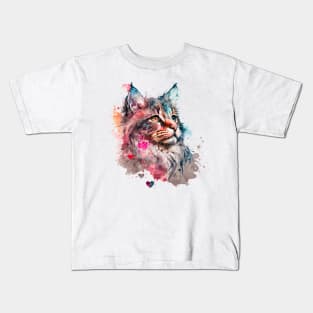 Bundle of love - maine coon kitten/cat - Purr-fect valentines gift for the feline-loving pet lover Kids T-Shirt